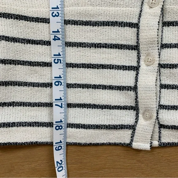 New Madewell Dark Gray and White Striped Button Down Shirt XS - Picture 9 of 11
